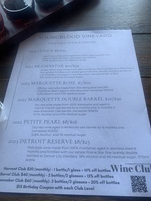 Menu photo 3 Youngblood Vineyard Ray, MI Menu photo 3 Youngblood Vineyard Ray, MI