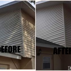 Southern Tropics Pressure Washing and Roof Cleaning - Vinyl siding before and after