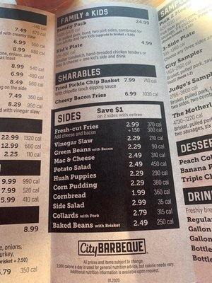 Menu photo 4 City Barbeque Indianapolis, IN