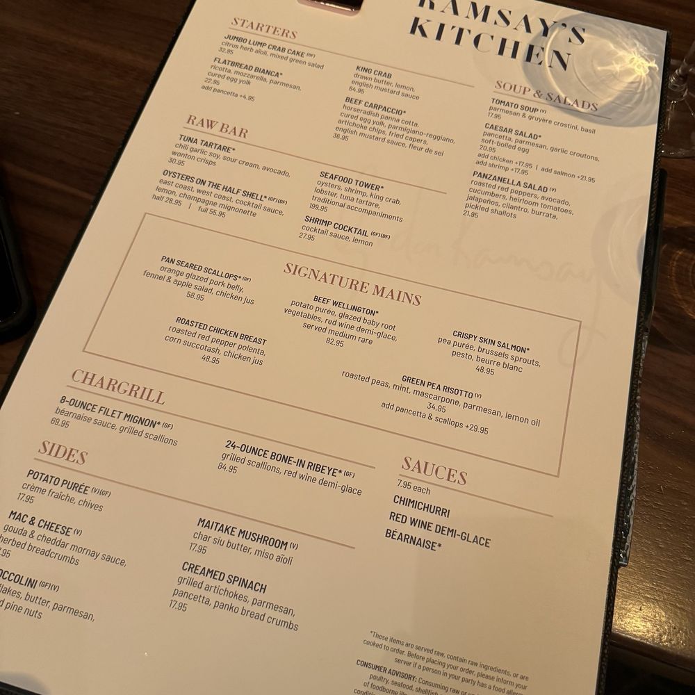 Ramsay's Kitchen - menu - New American Near Me - Las Vegas, Nevada