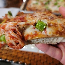"The Lefty" Sicilian style pizza - The dough and crust were incredible!  Thick and crispy without being too heavy in the stomach!