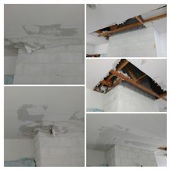 That Guy - Here we repaired some water damaged drywall around a chimney.