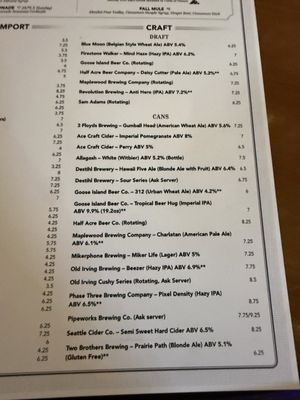 Menu photo 4 Beacon Tap Des Plaines, IL