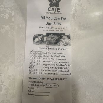 CaiE Oriental Asian Bistro - Menu - Dim Sum Near Me - Sparks, Nevada