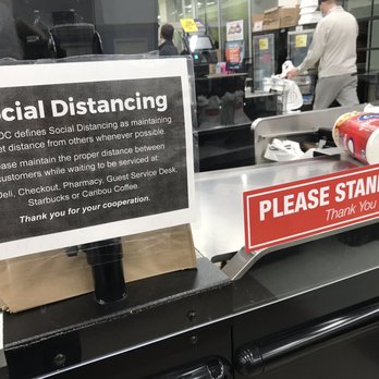 VG's Grocery - a social distancing sign - Grocery Near Me - Fenton, Michigan