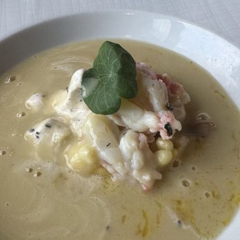 Boulevard - SPOT PRAWNS, LOBSTER MUSHROOM & SWEET CORN SOUP urfa chili crème fraiche - New American Near Me - San Francisco, California Boulevard - SPOT PRAWNS, LOBSTER MUSHROOM & SWEET CORN SOUP urfa chili crème fraiche - New American Near Me - San Francisco, California