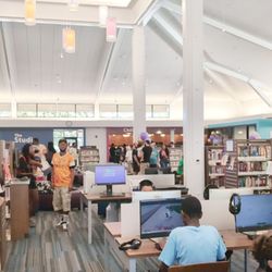 Sacramento Public Library - Martin Luther King, Jr. - View of the main part of the library with computers in the middle and stacks along the sides