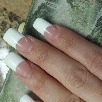 Galaxy Nails & Spa - Look how uneven the shapes are, I had a different shape for every finger :l..I also left with gel polish all over my hands. - Nail Salons Near Me - Fullerton, California