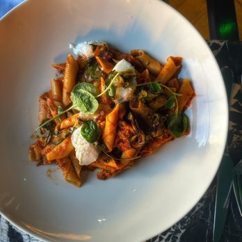 The Grayson - Garganelli, Sun Dried Tomato Pesto, Fried Zuchinni, Straccatella, Crispy Pancetta - Breakfast & Brunch Near Me - Dublin, D