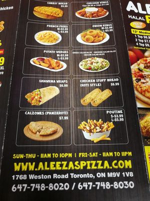 Menu photo 6 Aleeza’s Pizza Toronto, ON