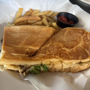 Copacabana Cuban Café - Pan con Bistec with fries - Cuban Near Me - Mount Dora, Florida Copacabana Cuban Café - Pan con Bistec with fries - Cuban Near Me - Mount Dora, Florida