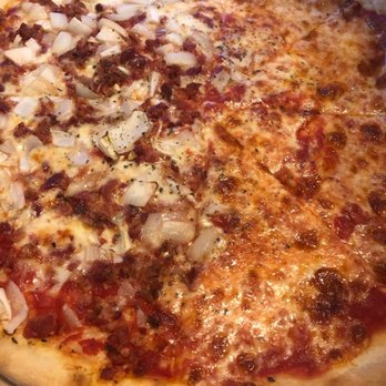 Manville Pizza - Half bacon and onion and half plain - Pizza Near Me - Manville, New Jersey