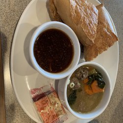 Piper’s Pub & Pizza - Beef dip with soup. $16.
