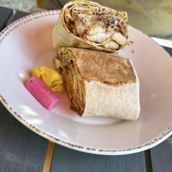 Spread Kitchen - Wrap with Turmeric Chicken & Toum + humus & hot sauce upgrade small size - Lebanese Near Me - Sonoma, California