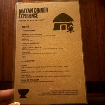 Papaya Playa Restaurant - Mayan Dinner Experience Menu - Seafood Near Me - Tulum, ROO