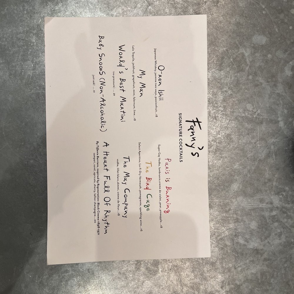 Fanny's - Drink menu - Cocktail Bars Near Me - Los Angeles, California