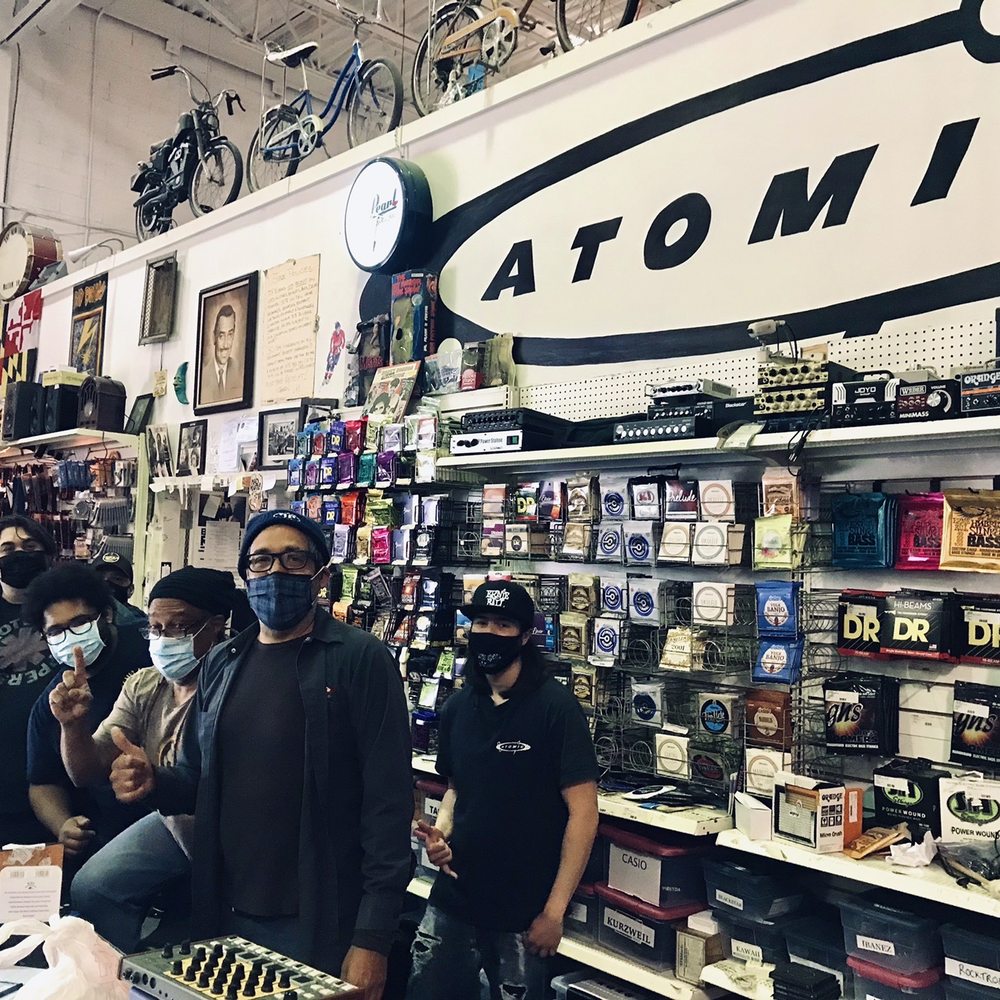 Fun group a t Atomic Music. Kinda hard to tell with masks these days...