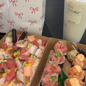 Sushi & More - Chirashi & Salmon Tartare Roll and Tuna Tartare Roll - Sushi Bars Near Me - Queens, New York