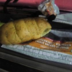 Jiffy Trip - Hillshire Farm cheddarwurst bagel dog