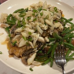 Fish with crab on top Fish with crab on top
