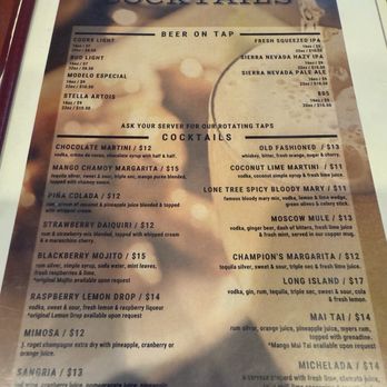 Champions Bar and Grill - Drink menu - American Near Me - Antioch, California Champions Bar and Grill - Drink menu - American Near Me - Antioch, California