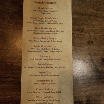 The Conche - Brunch Cocktails Menu - Cocktail Bars Near Me - Leesburg, Virginia