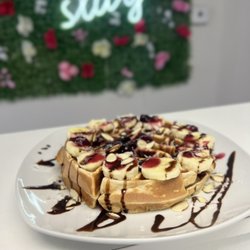 Waffles con blueberry