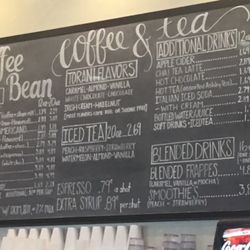 Coffee Bean - Coffee and drink menu