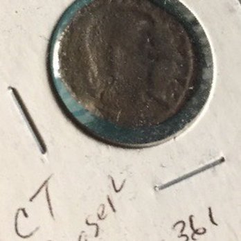World Numismatics - 351-361 AD coin, I paid $9. Finally, something older than me in this house! - Snellville, Georgia World Numismatics - 351-361 AD coin, I paid $9. Finally, something older than me in this house! - Snellville, Georgia