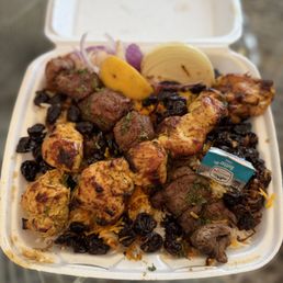 Caspian Mix Grill (~$25) with Albaloo Polo (~$6) Caspian Mix Grill (~$25) with Albaloo Polo (~$6)