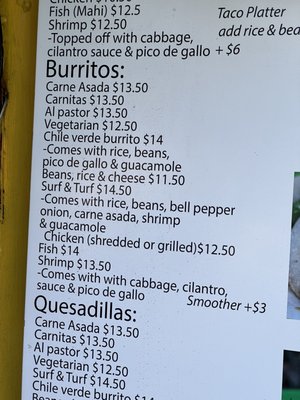 Menu photo 3 El Taco Feliz Kapaa, HI