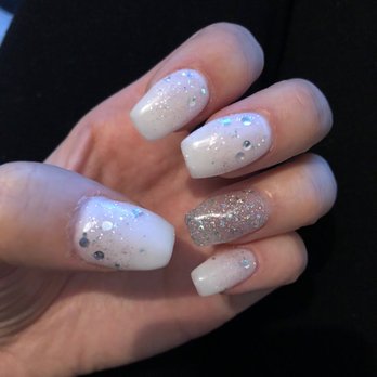 Violette Nails & Spa - $65!NOT worth it.Left so thickmy cuticles all cut Took her 2hr to do simple glitter.i wanted marble she couldnt do it. Did this instead - Nail Salons Near Me - Rowland Heights, California