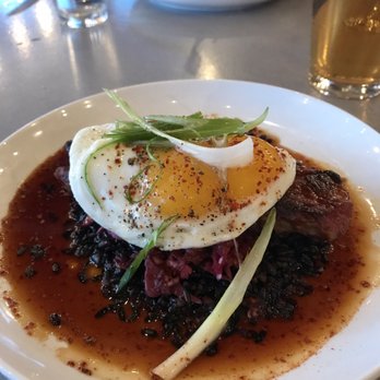 Tinker Street - SAKURA PORK BELLY Red Cabbage Kimchi, Forbidden Rice, Sorghum-Tamari Glaze, Duck Egg, Scallion - Wine Bars Near Me - Indianapolis, Indiana Tinker Street - SAKURA PORK BELLY Red Cabbage Kimchi, Forbidden Rice, Sorghum-Tamari Glaze, Duck Egg, Scallion - Wine Bars Near Me - Indianapolis, Indiana
