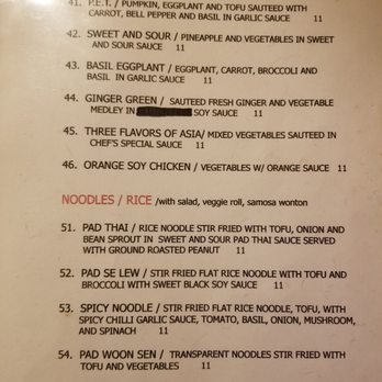 Red Curry Vegan Kitchen - Menu 5/6 (taken on 09/23/19). - Vegan Near Me - Flagstaff, Arizona