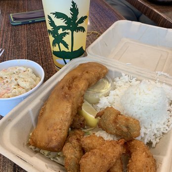 Pine Tree Cafe - Captain platter - mahi. Shrimp. Oysters. - Breakfast & Brunch Near Me - Kailua-Kona, Hawaii Pine Tree Cafe - Captain platter - mahi. Shrimp. Oysters. - Breakfast & Brunch Near Me - Kailua-Kona, Hawaii