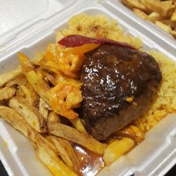 David's Restaurant - Steak & shrimp Mozambique.