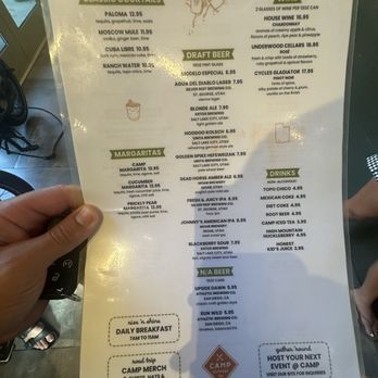 Camp Outpost - Full Drink and Draft Menu - New American Near Me - Springdale, Utah
