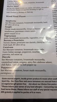 Menu photo 1 Gusto Handcrafted Pasta & Pizza Seaside, CA Menu photo 1 Gusto Handcrafted Pasta & Pizza Seaside, CA