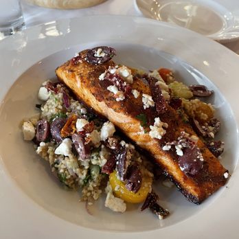 JBJ Soul Kitchen - Mediterranean Salmon with tabouli salad - New American Near Me - Toms River, New Jersey JBJ Soul Kitchen - Mediterranean Salmon with tabouli salad - New American Near Me - Toms River, New Jersey