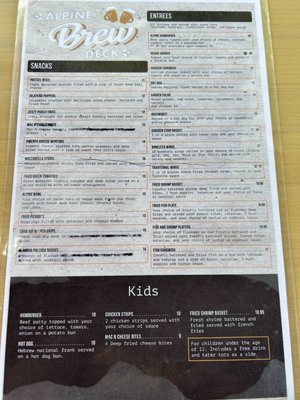 Menu photo 3 Alpine Brew Deck Helen, GA