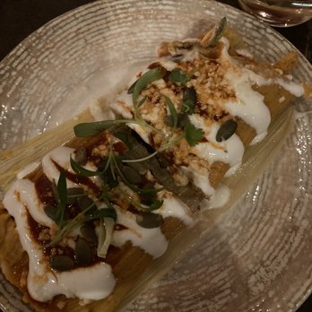 Oyamel - Tamal de camote (sweet potato and black bean) - Mexican Near Me - Washington, DC, District of Columbia Oyamel - Tamal de camote (sweet potato and black bean) - Mexican Near Me - Washington, DC, District of Columbia