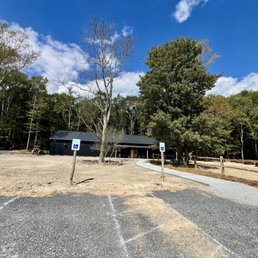 View from parking lot to entrance