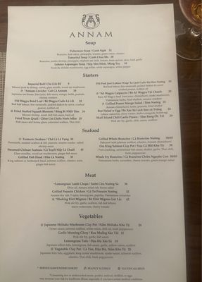 Menu photo 4 Annam Vietnamese Restaurant Houston, TX
