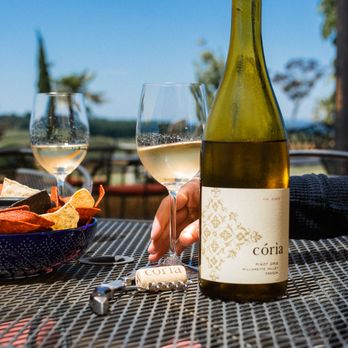 Coria Estates - Our refreshing 2023 Pinot gris pairs perfectly with our chips and salsa de la cocina! Notes of sweet pear, honey, and lemongrass. - Wine Tasting Room Near Me - Salem, Oregon