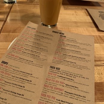 Mint Thai Kitchen - Thai tea and some of the menu - Thai Near Me - Houston, Texas