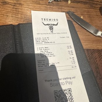 Tremigo Mexican Kitchen & Tequila Bar - Receipt before payment - Mexican Near Me - Olympic Valley, California Tremigo Mexican Kitchen & Tequila Bar - Receipt before payment - Mexican Near Me - Olympic Valley, California