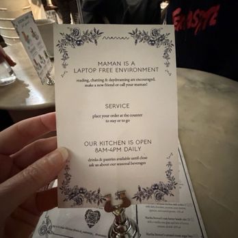 maman - Table sign - Cafes Near Me - New York, New York