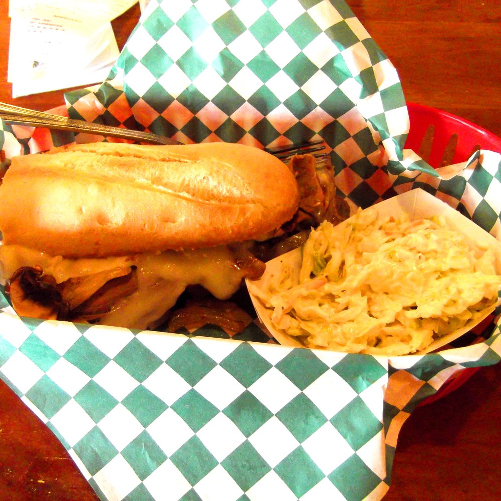 Movable Feast - Philly Steak and Cheese sandwich with a side of Spicy Slaw - Specialty Food Near Me - Indianapolis, Indiana