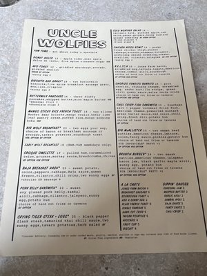 Menu photo 8 Uncle Wolfie’s Breakfast Tavern Milwaukee, WI Menu photo 8 Uncle Wolfie’s Breakfast Tavern Milwaukee, WI