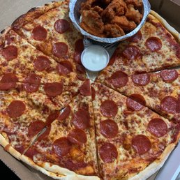 Pepperoni Pizza and wings Pepperoni Pizza and wings